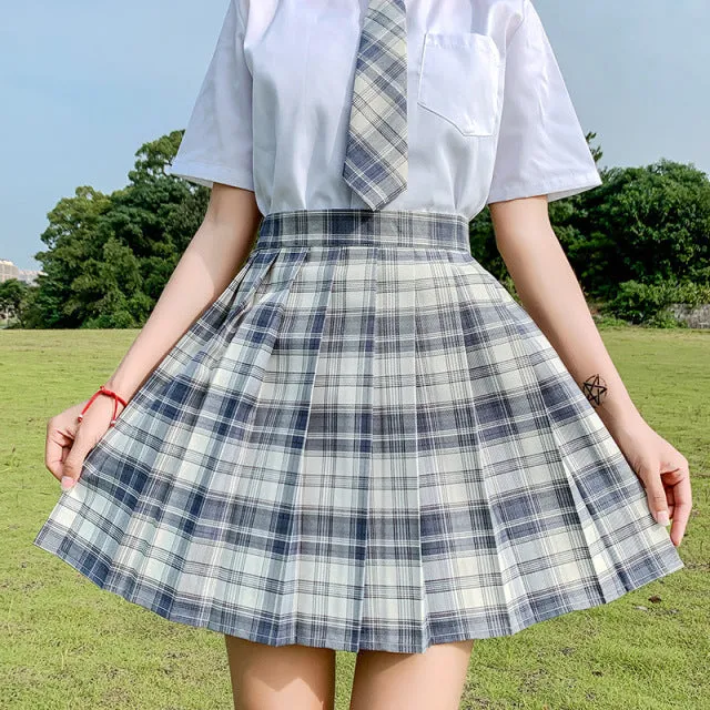 Fashion Summer Women Skirts Japan Style School Pleated Skirts for Girls High Waist Plaid Mini Skirts Women