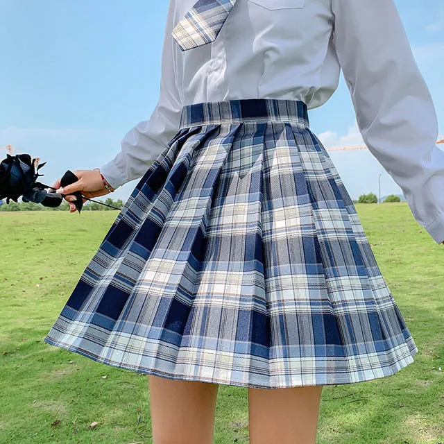 Fashion Summer Women Skirts Japan Style School Pleated Skirts for Girls High Waist Plaid Mini Skirts Women