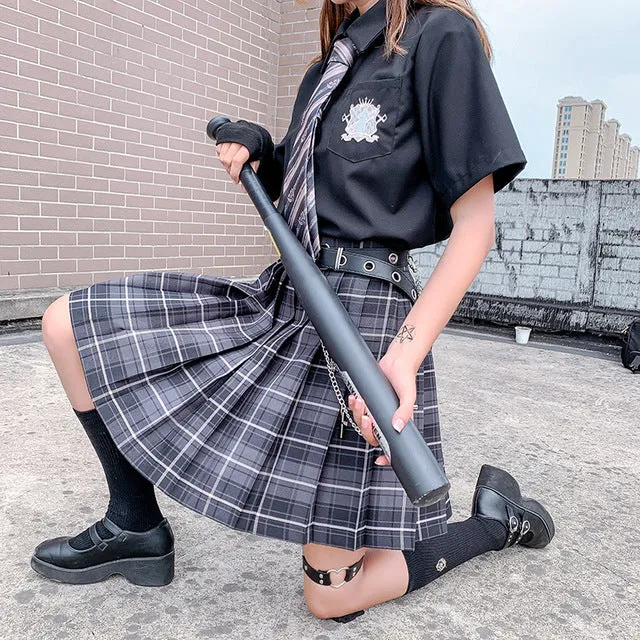 Fashion Summer Women Skirts Japan Style School Pleated Skirts for Girls High Waist Plaid Mini Skirts Women