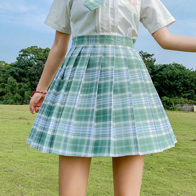 Fashion Summer Women Skirts Japan Style School Pleated Skirts for Girls High Waist Plaid Mini Skirts Women
