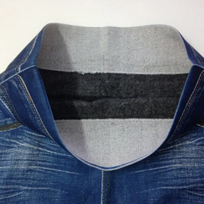 Faux Denim Jeans Leggings Pants