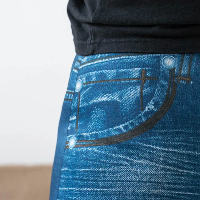 Faux Denim Jeans Leggings Pants