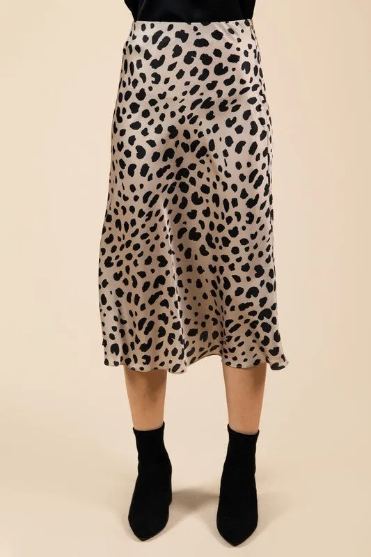 FEMME LEOPARD MIDI SKIRT