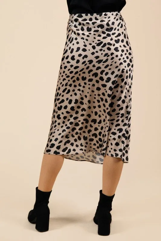 FEMME LEOPARD MIDI SKIRT