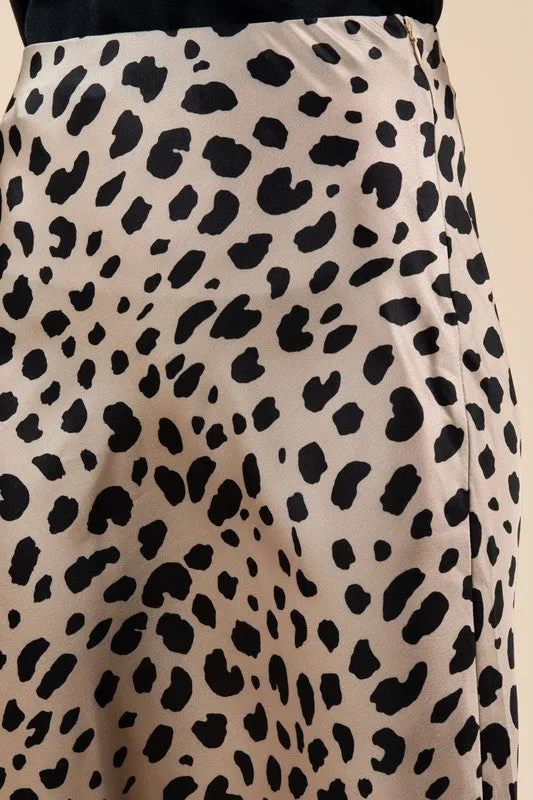 FEMME LEOPARD MIDI SKIRT