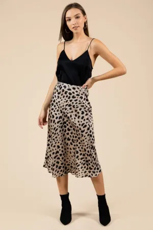 FEMME LEOPARD MIDI SKIRT