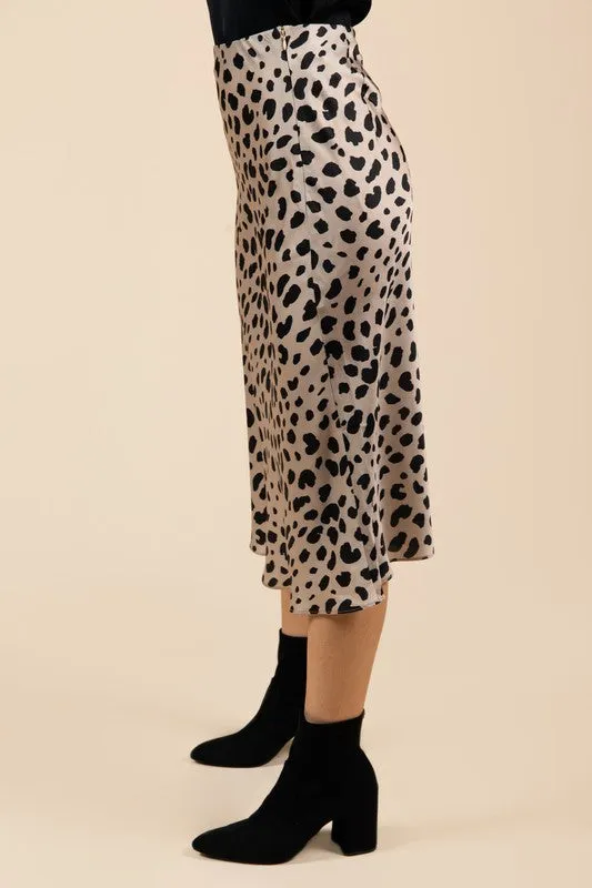 FEMME LEOPARD MIDI SKIRT