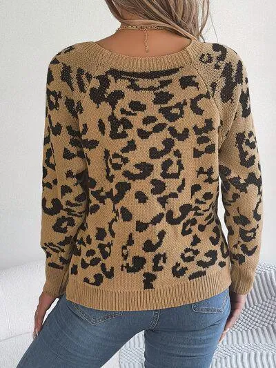 Fierce Chic Leopard Square Neck Sweater