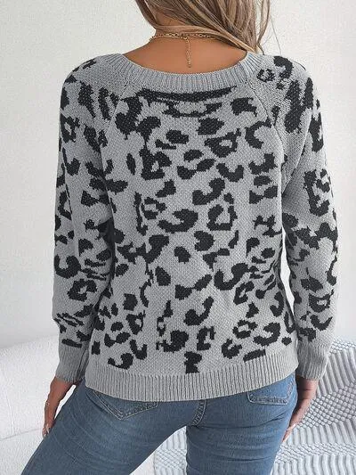 Fierce Chic Leopard Square Neck Sweater