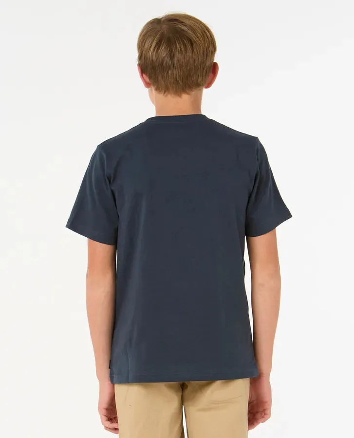 Filgree Short Sleeve Tee Boy - Dark Navy