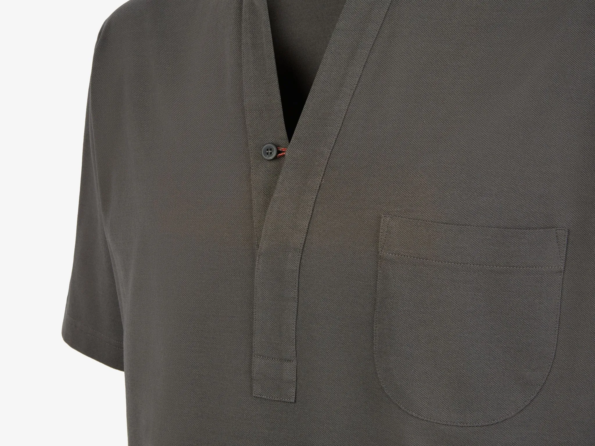 Fish Tail Short Cotton Shirt - Graphite