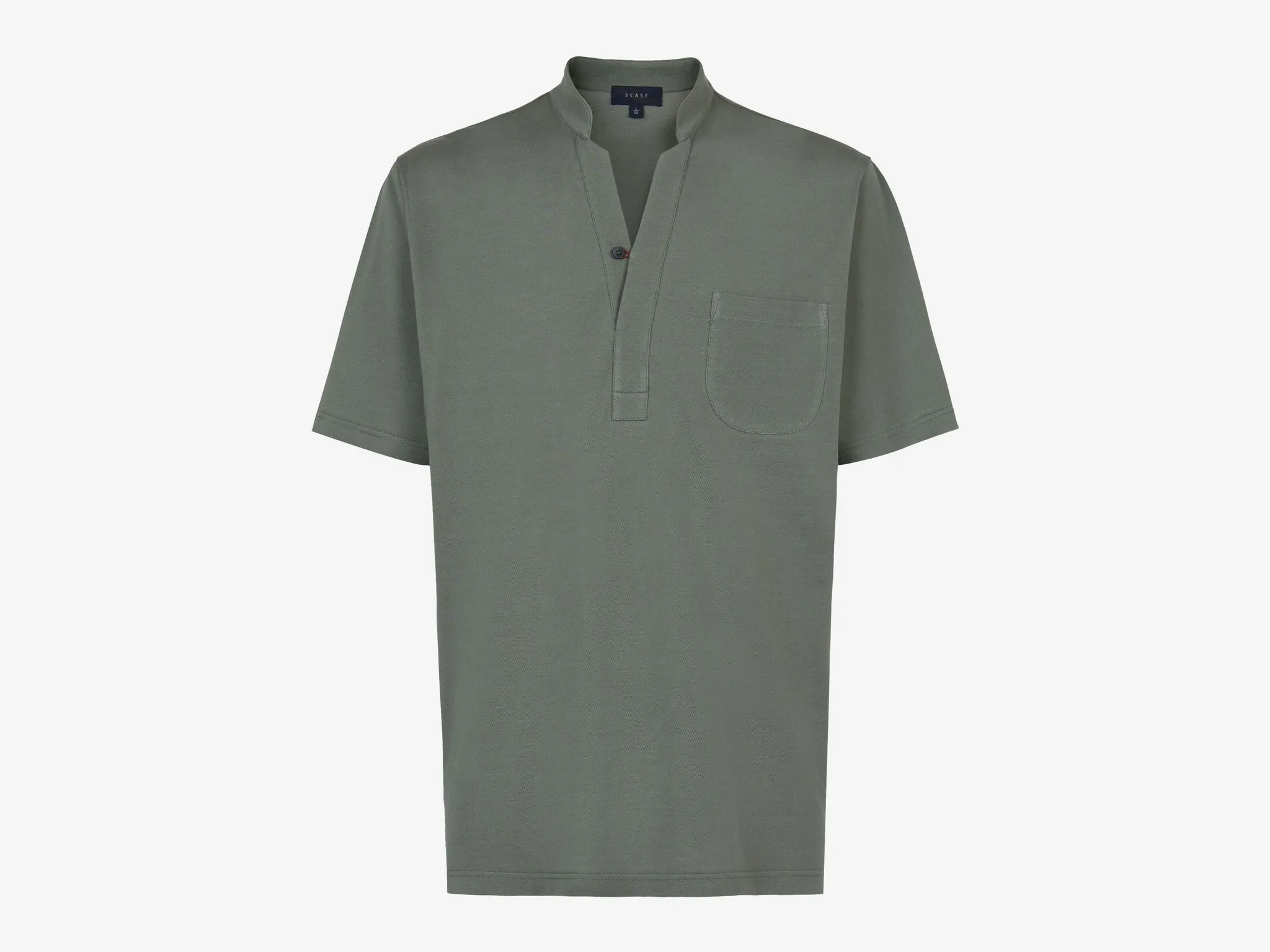 Fish Tail Short Cotton Shirt - Sage Green