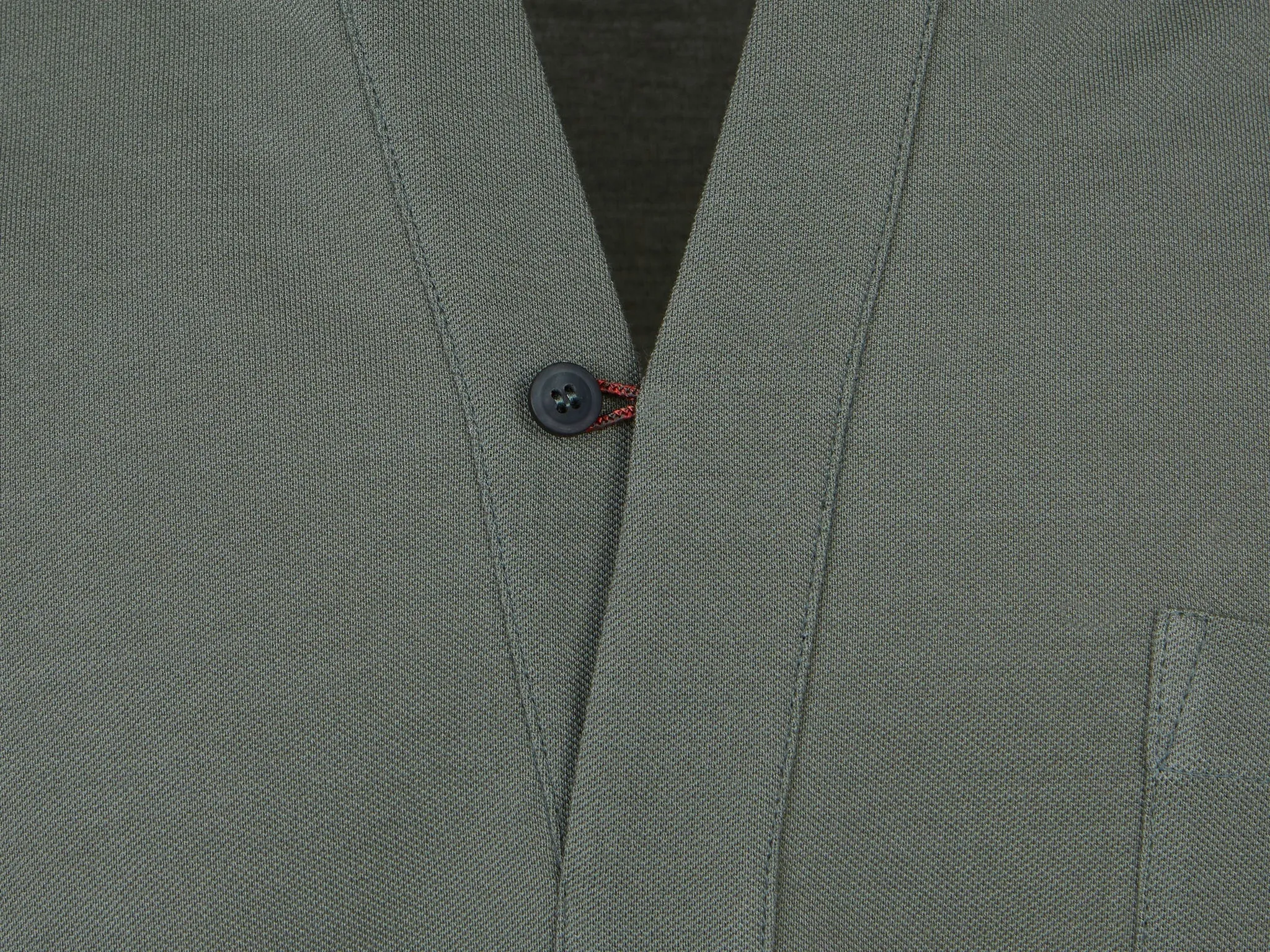 Fish Tail Short Cotton Shirt - Sage Green