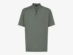Fish Tail Short Cotton Shirt - Sage Green