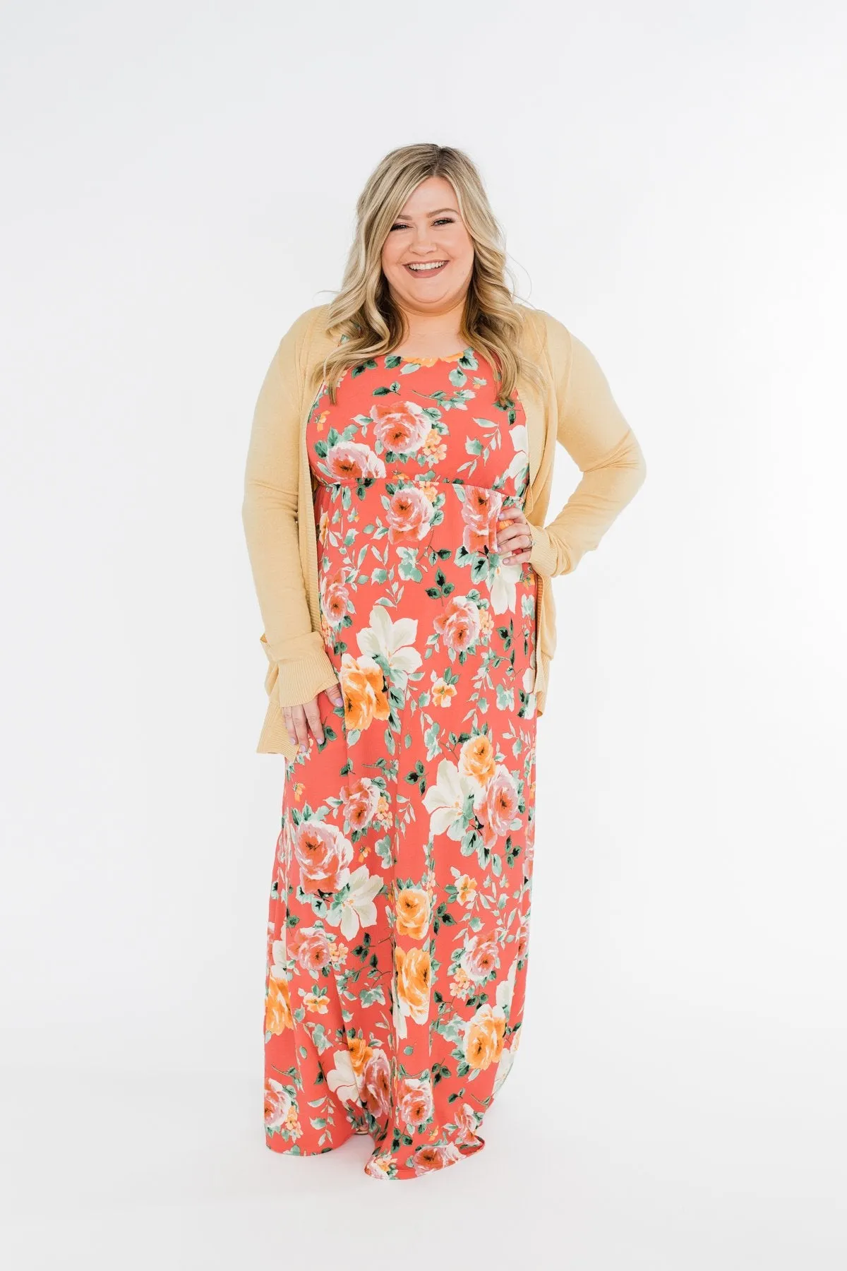 Floral Maxi Dress- Coral