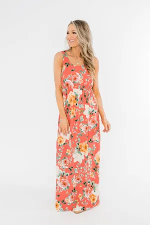 Floral Maxi Dress- Coral