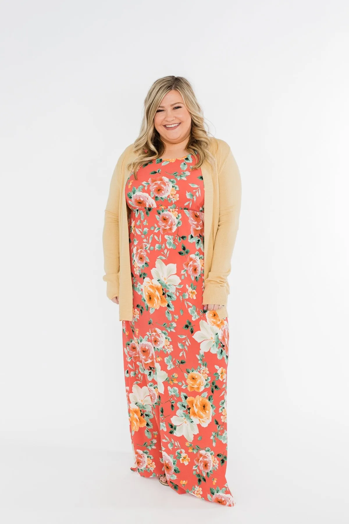 Floral Maxi Dress- Coral