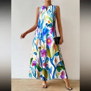 Floral Maxi Dress with Pockets