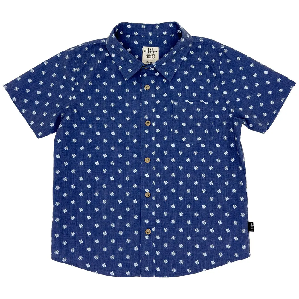 Flower Dial Button Down | Navy Twilight
