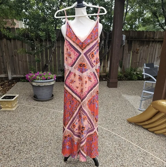 Free people Stevie Scarf Print Maxi Dress   XS