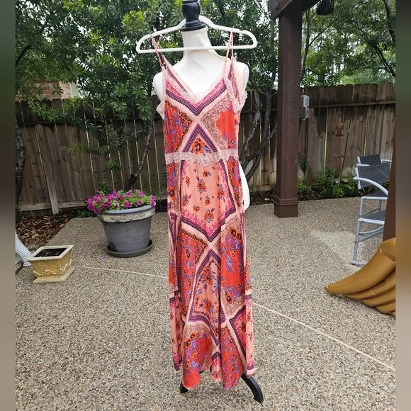 Free people Stevie Scarf Print Maxi Dress   XS