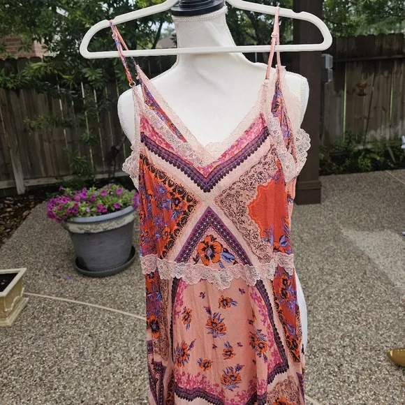 Free people Stevie Scarf Print Maxi Dress   XS