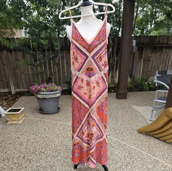 Free people Stevie Scarf Print Maxi Dress   XS