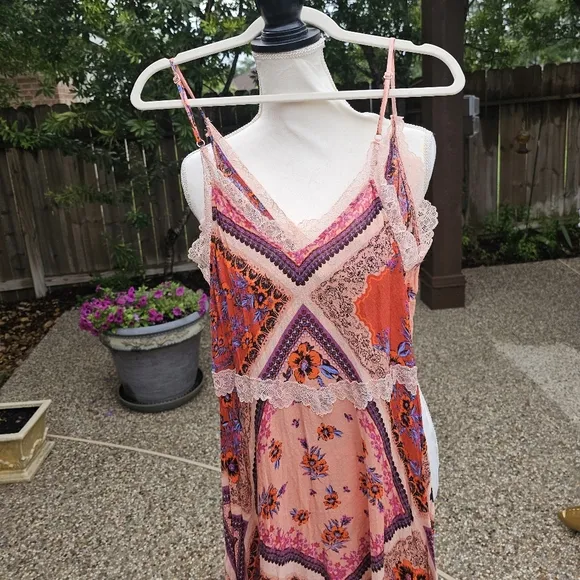 Free people Stevie Scarf Print Maxi Dress   XS