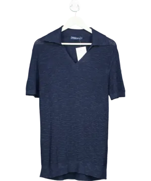 Frescobol Carioca Blue Jaoquim Cotton Blend Polo Shirt UK M