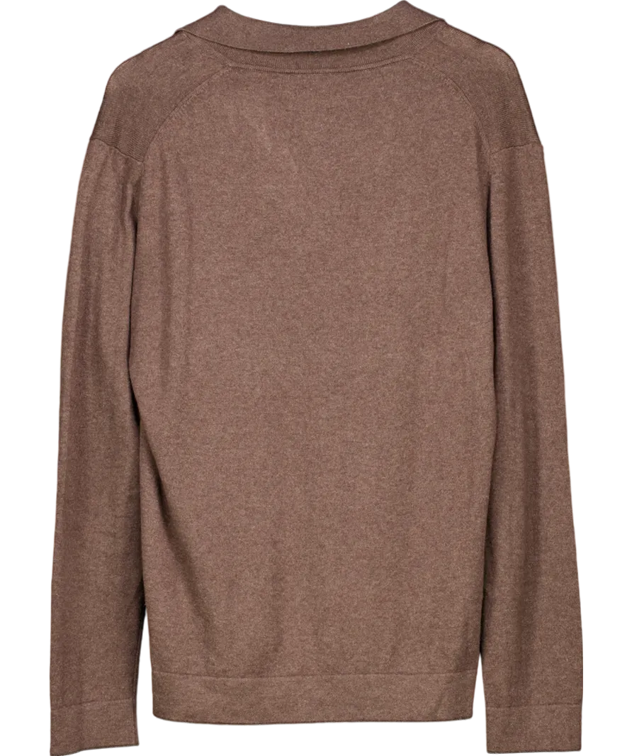 Frescobol Carioca Brown Joaquim Cotton Polo UK M