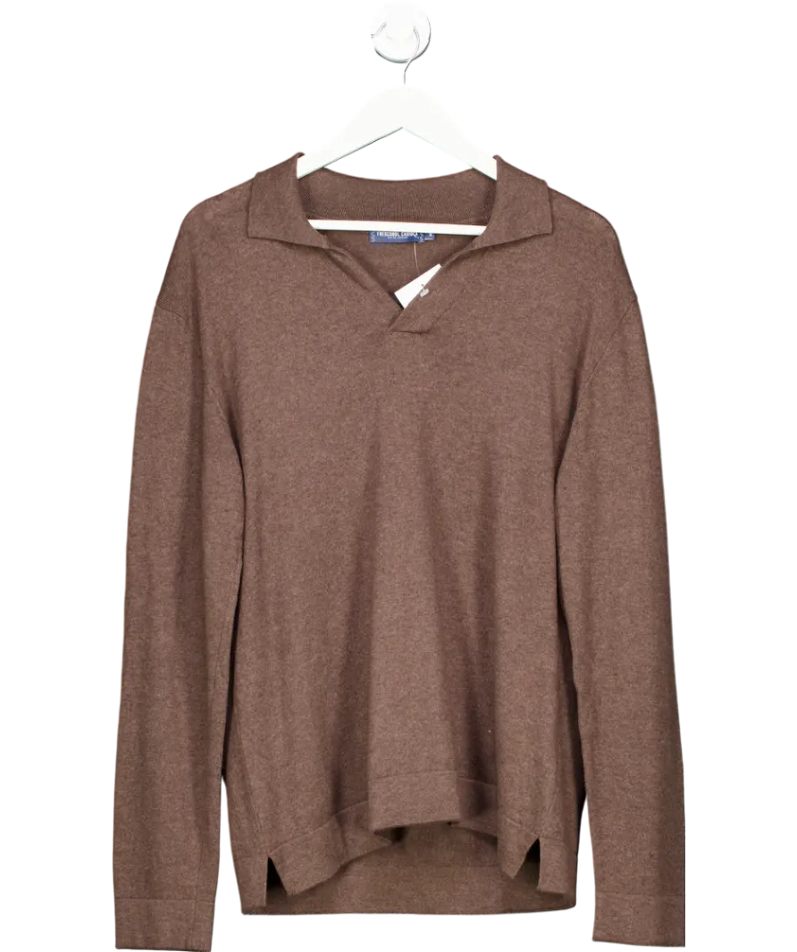 Frescobol Carioca Brown Joaquim Cotton Polo UK M
