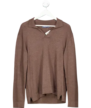 Frescobol Carioca Brown Joaquim Cotton Polo UK M