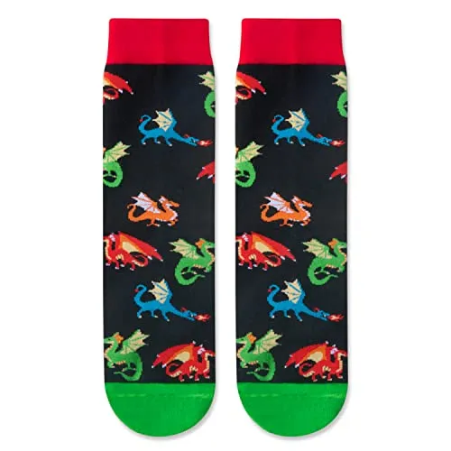 Funny Dragon Socks for Boys 7-10 Years, Novelty Dragon Gifts For Dragon Lovers, Children's Day Gift For Your Son, Gift For Brother, Funny Dragon Socks for Kids, Boys Dragon Themed Socks
