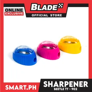 Gifts Round Sharpener Pencil Bettle, Single Hole Tiptop TT-902 (Assorted Colors)