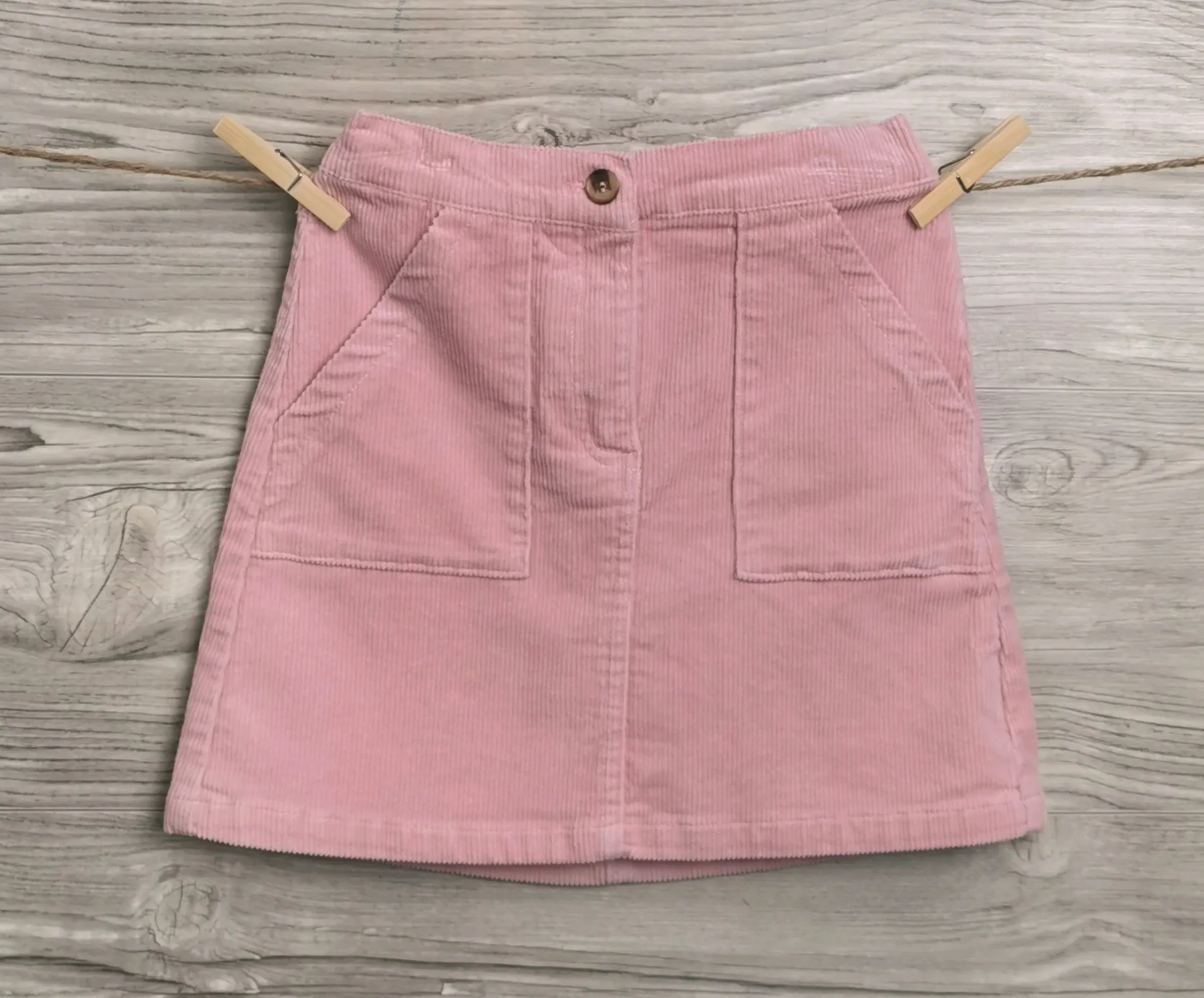 GIRL SIZE 8/9 YEARS - H&M, Soft Pink Courdory Skirt EUC B52