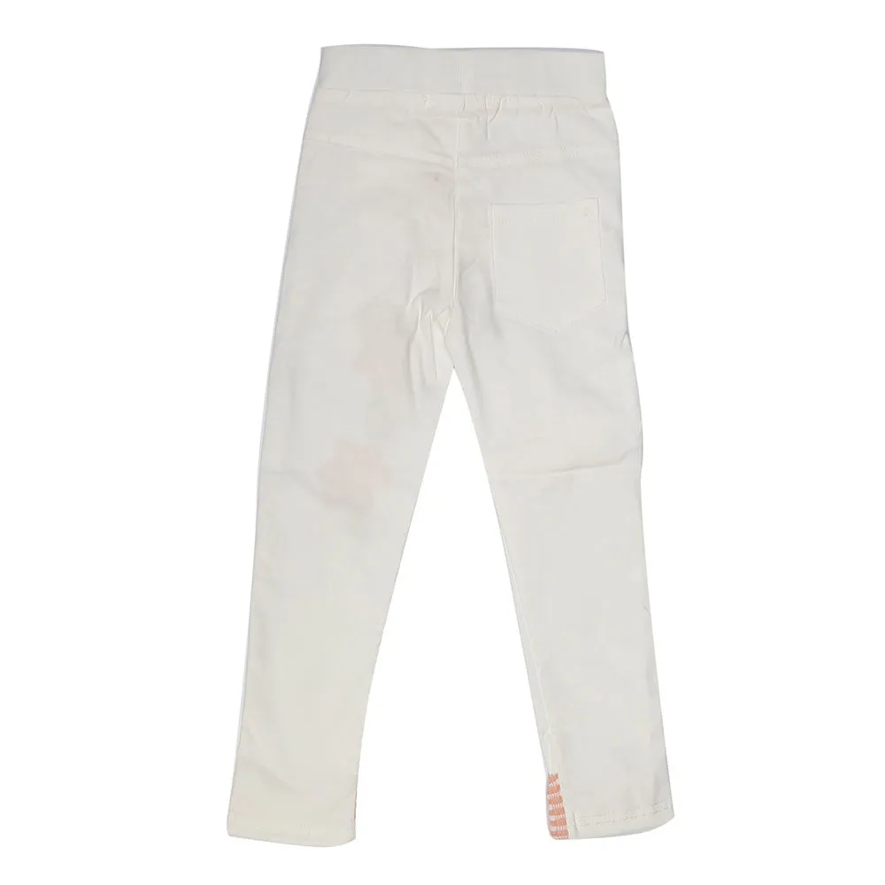 Girls Cotton Pant - White
