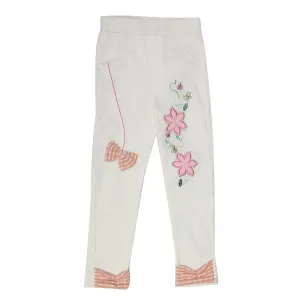 Girls Cotton Pant - White
