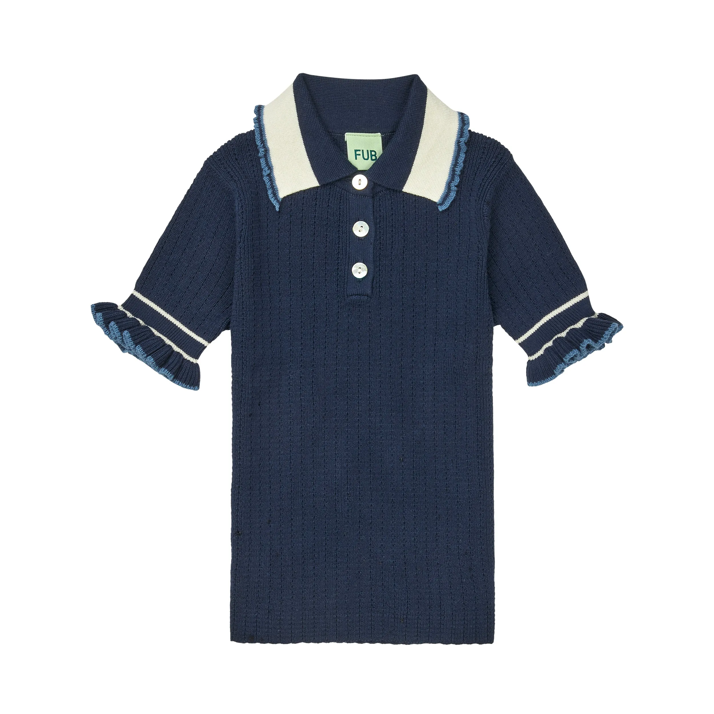 Girls Dark Navy Cotton Polo Shirt