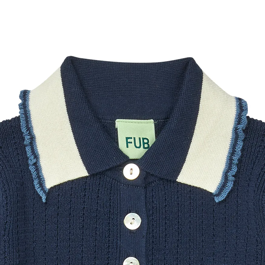Girls Dark Navy Cotton Polo Shirt
