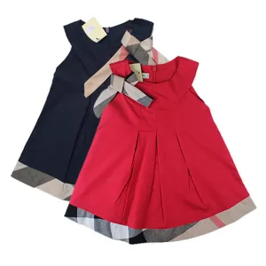 Girls dress kids clothes plaid girl vestidos casual dress designer children clothing princess dresses