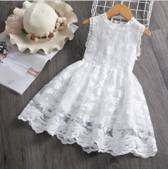 Girls Floral Lace Dress