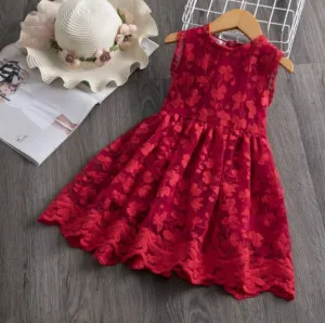 Girls Floral Lace Dress