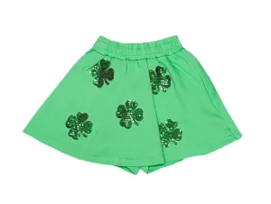 Girls Green Clover Skort