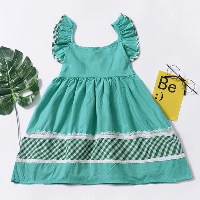Girls Lace Dresses Summer Children's Clothing Party Dress Baby Dress Sweetie Children Clothes Flower Dress 1-5T