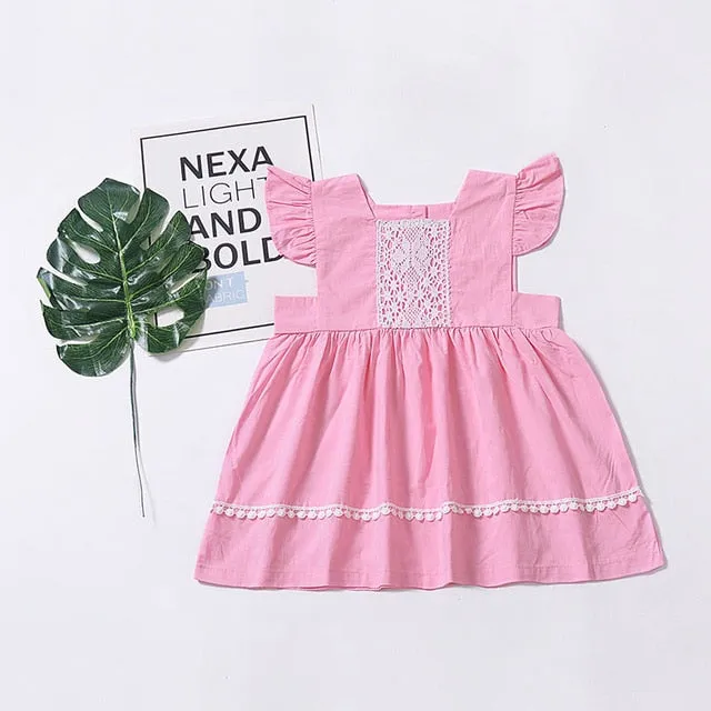 Girls Lace Dresses Summer Children's Clothing Party Dress Baby Dress Sweetie Children Clothes Flower Dress 1-5T