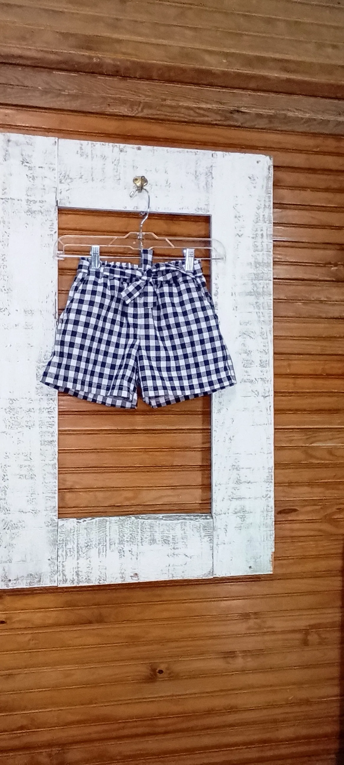 Girls Navy Plaid Shorts