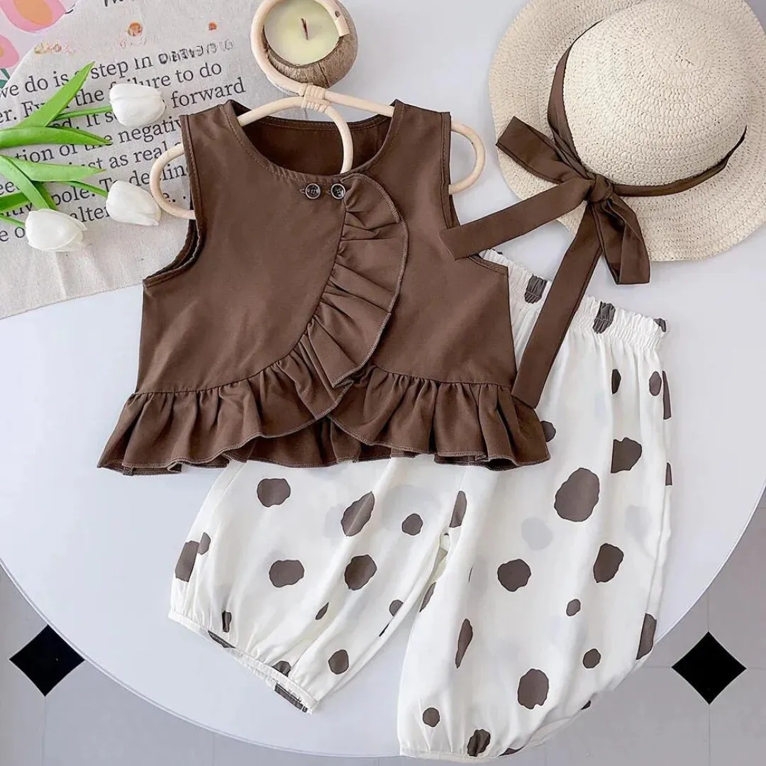 Girls' Summer Polka Dot Frill Set