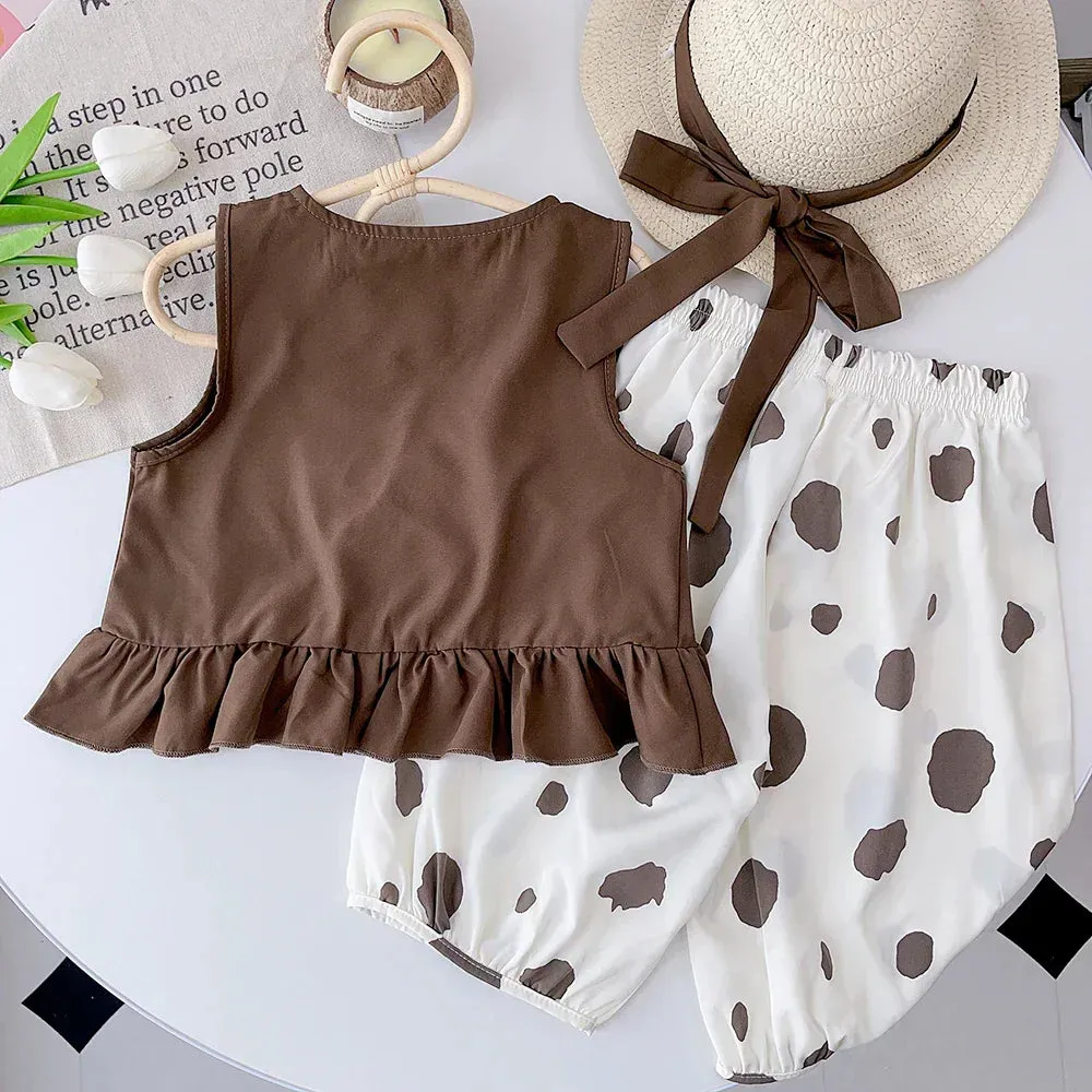 Girls' Summer Polka Dot Frill Set