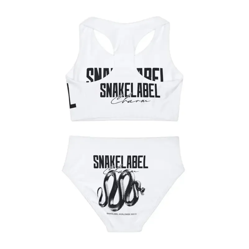 Girls Two Piece Swimsuit Set | Comfortable Microfiber & Spandex Blend - Trendy High-Waisted Design - USA Assembled