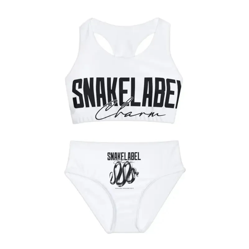 Girls Two Piece Swimsuit Set | Comfortable Microfiber & Spandex Blend - Trendy High-Waisted Design - USA Assembled